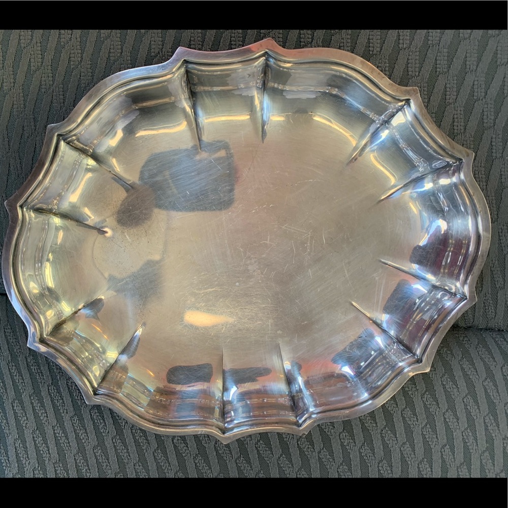 Vintage,Chippendale Dish, #6394, Silver-plate